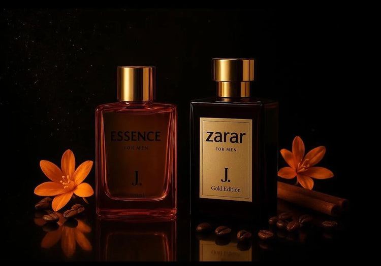 Zarar & Essence Gold Edition Perfume Set 50ml Black Glass