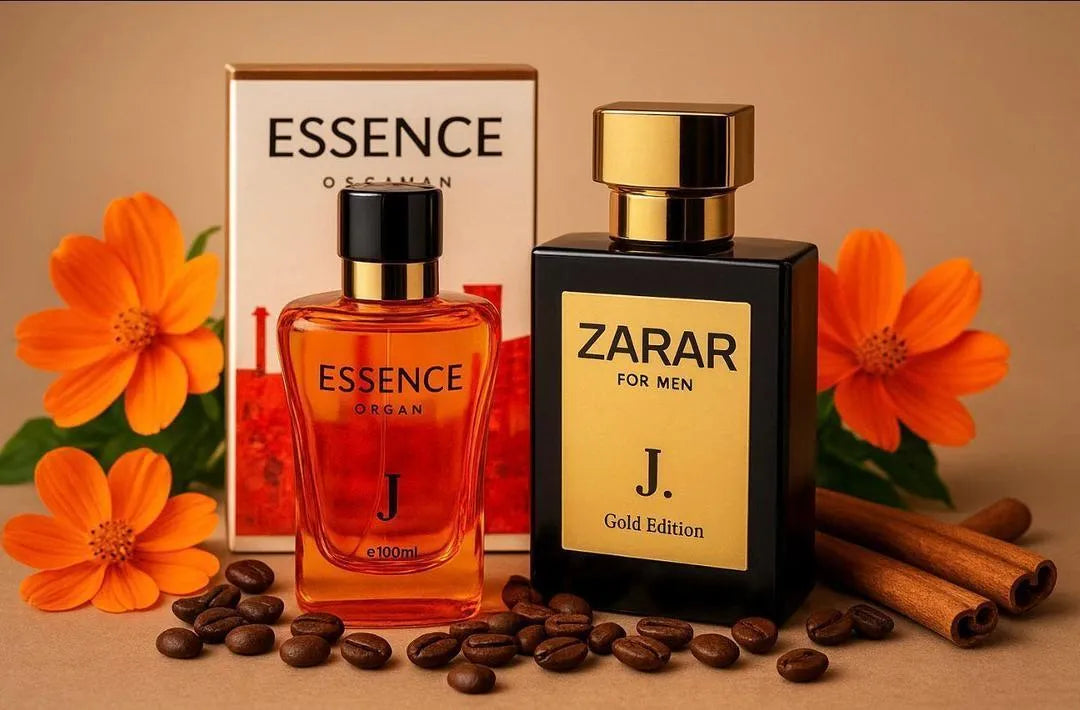 Zarar & Essence Gold Edition Perfume Set 50ml Black Glass