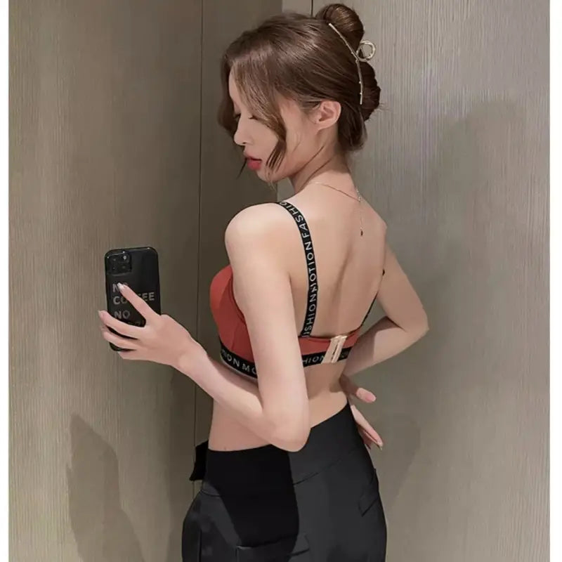 Red Letter Shoulder Strap Bra for Women, No Steel Rings, Anti-Sagging, Breathable, Durable, Premium Quality, Best Price in Pakistan