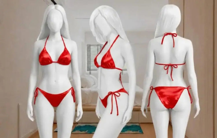 Silk Plain Comfortable And Lightweight Bikini Set / Swimwear For Girls / Bra & Panty