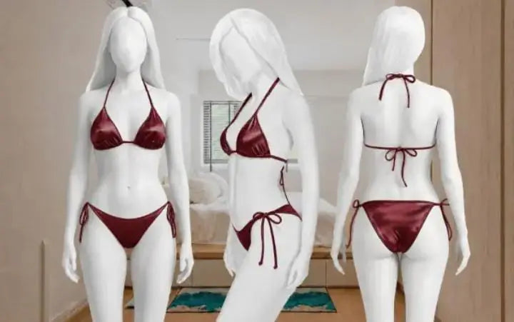 Silk Plain Comfortable And Lightweight Bikini Set / Swimwear For Girls / Bra & Panty