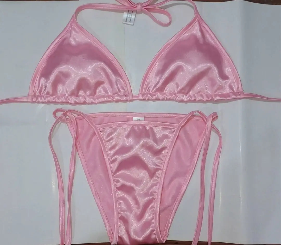 Silk Plain Comfortable And Lightweight Bikini Set / Swimwear Bra / Panty