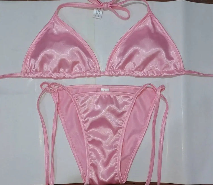 Silk Plain Comfortable And Lightweight Bikini Set / Swimwear Bra / Panty