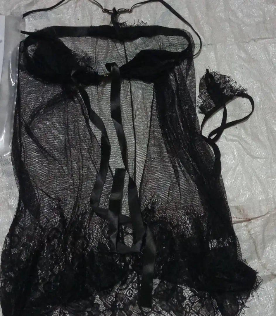 Short Front Open Nighty & Panty / Net Lace Comfortable And Lightweight Nightwear Set