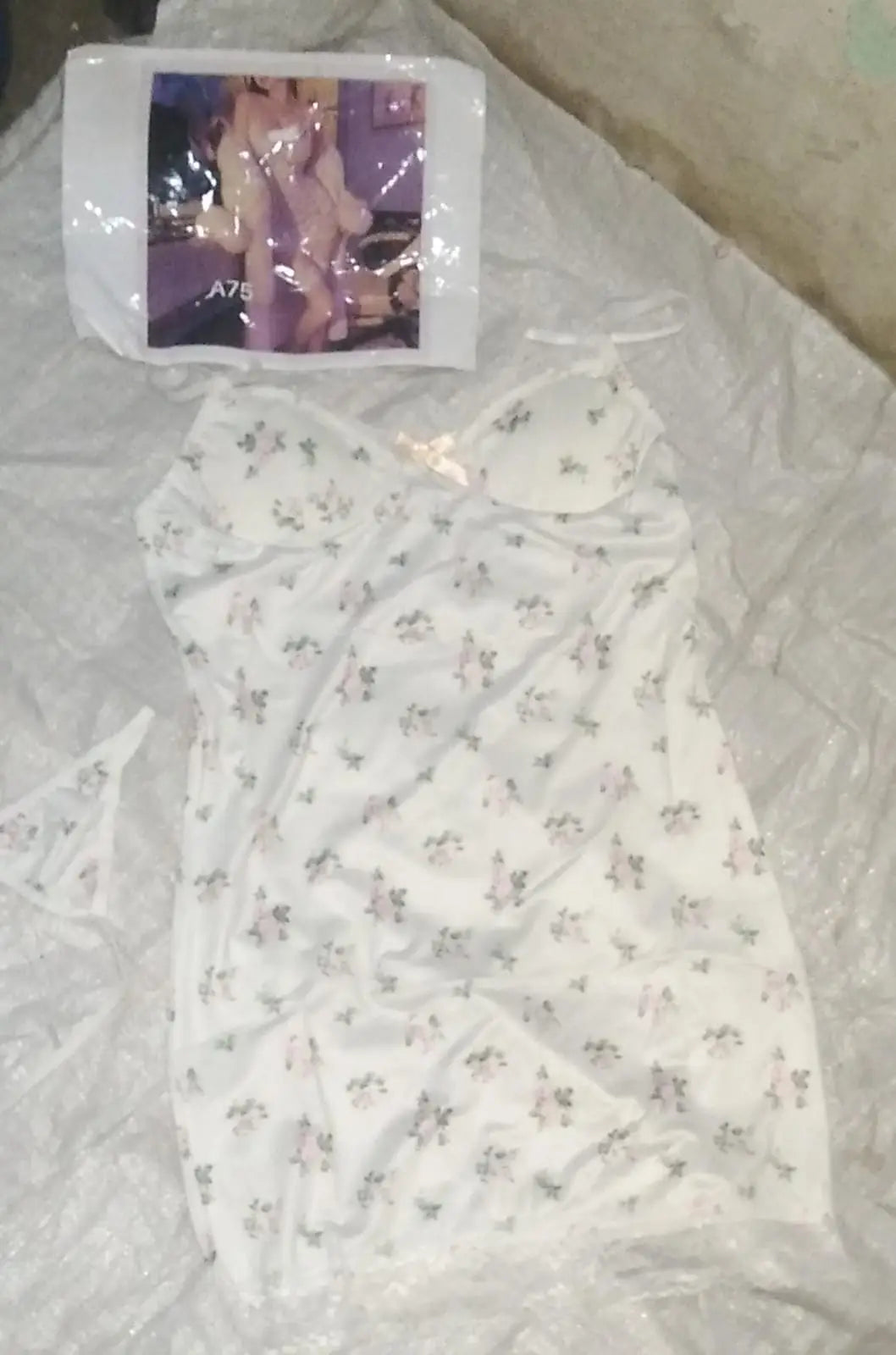 Silk Lace Nightwear Set /Imported Short Nighty & Panty