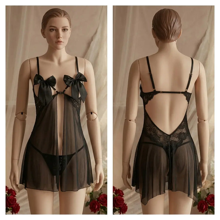Imported Net Lace Comfortable Short Nighty / Lingerie Set