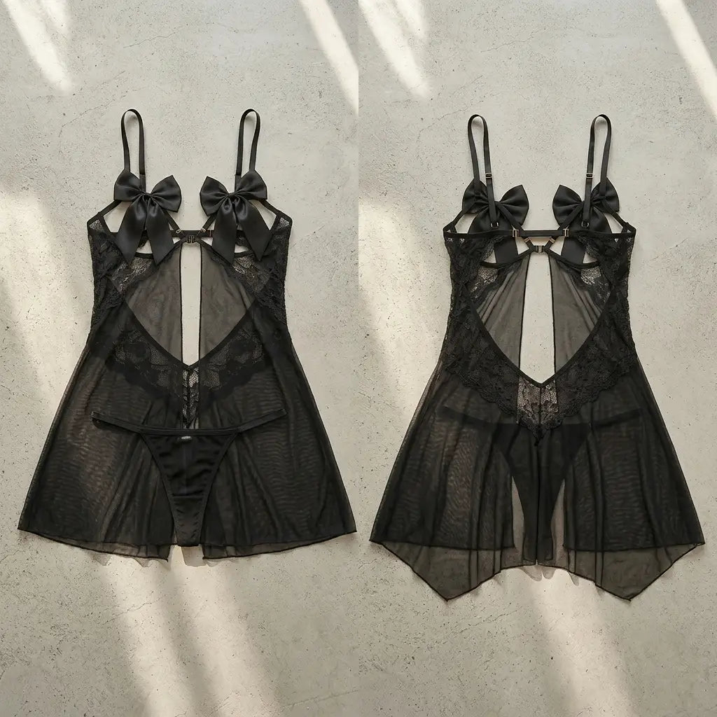 Imported Net Lace Comfortable Short Nighty / Lingerie Set