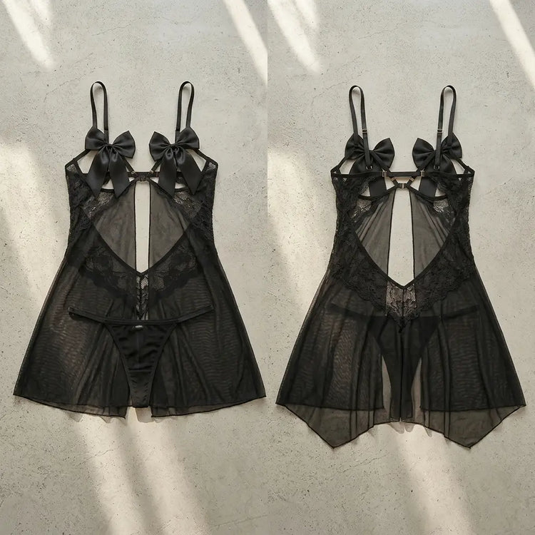 Imported Net Lace Comfortable Short Nighty / Lingerie Set