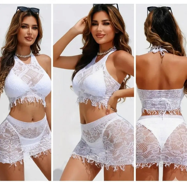 Net Lace Short Body Stocking / Transparent Nighty