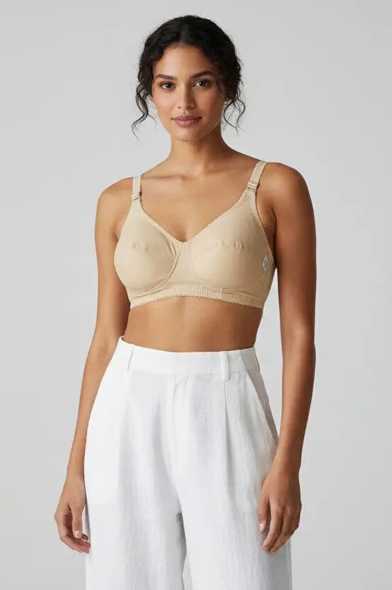 Beige Cotton Full Cup Bra Non-Padded