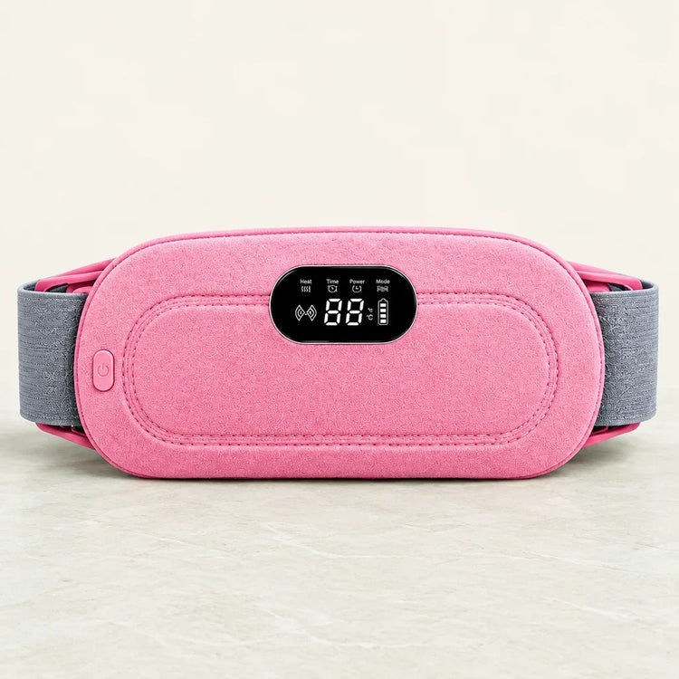 [Scale AI] catalog_packshot, Electric Heating Belt for Menstrual Cramps, Back Pain & Muscle Relaxation – USB Rechargeable Heat Therapy Belt with 3 Heat Settings & LED Display