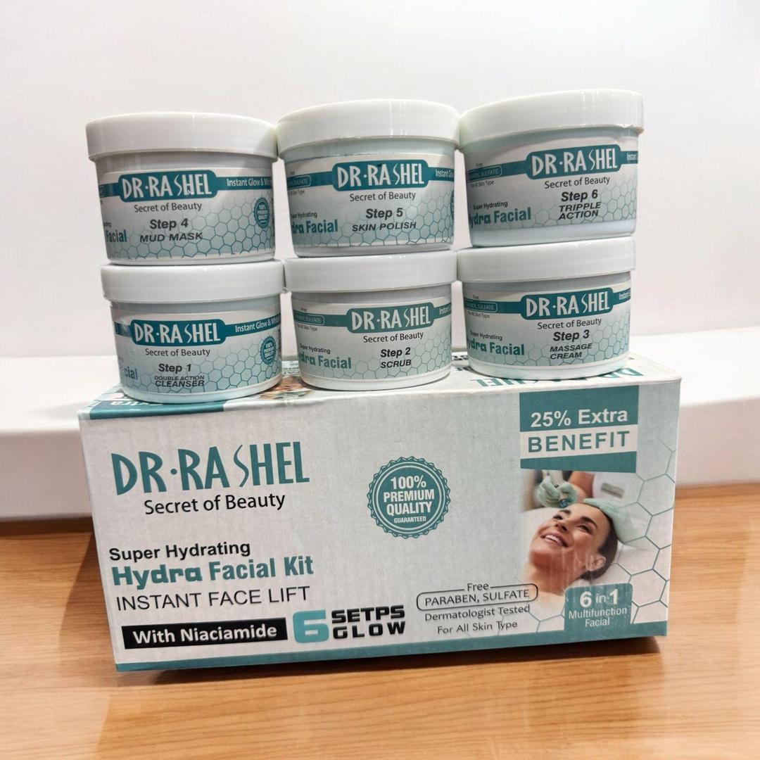 Hydra Facial Kit 6 Pcs Whitening Glowing All Skin Types