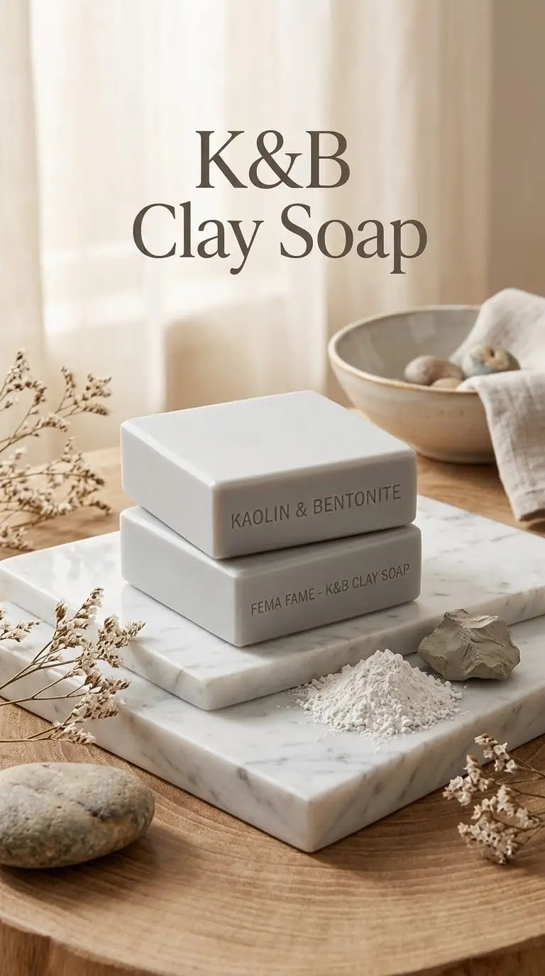 K & B Clay Soap (Kaolin & Bentonite) - Taiyba Cosmetics