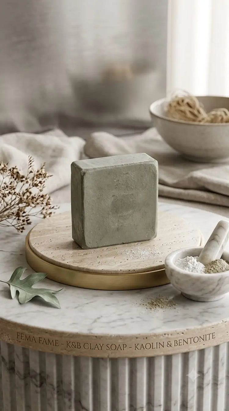 K & B Clay Soap (Kaolin & Bentonite) - Taiyba Cosmetics